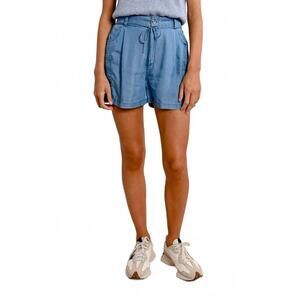 NEW MOLLY BRACKEN high waisted tencel shorts in light blue